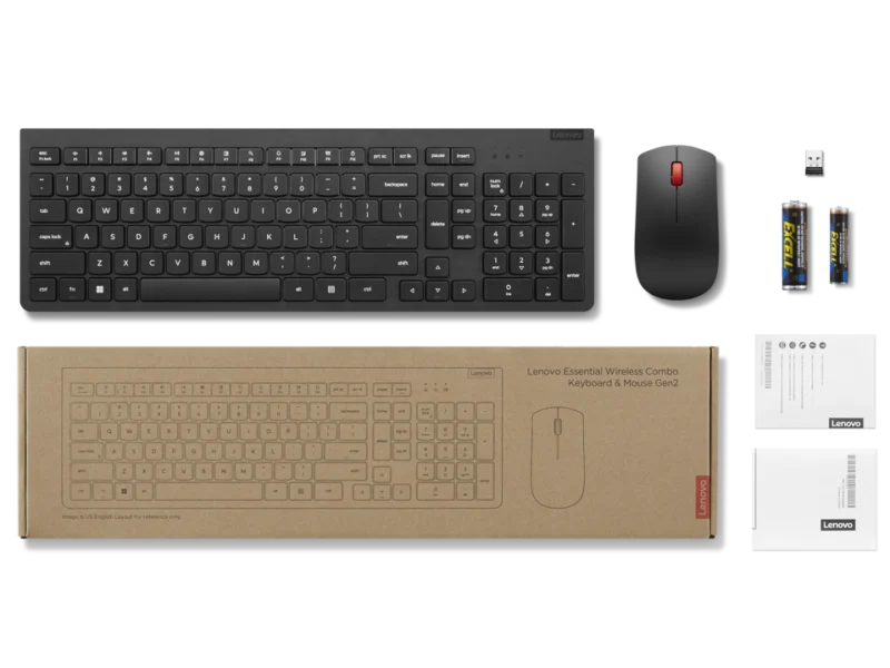 Lenovo Essential Wireless Combo Keyboard & Mouse Gen2 Black